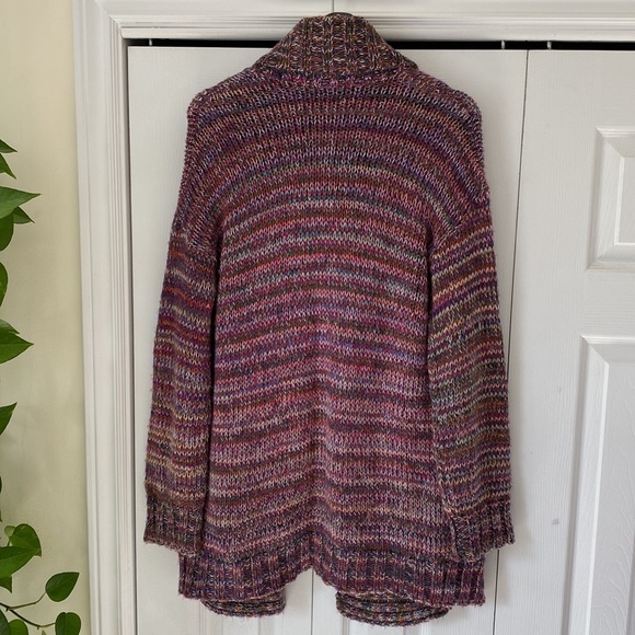 Melrose and Market long open front shawl collar cardigan rainbow pastels pinks - Picture 4 of 16